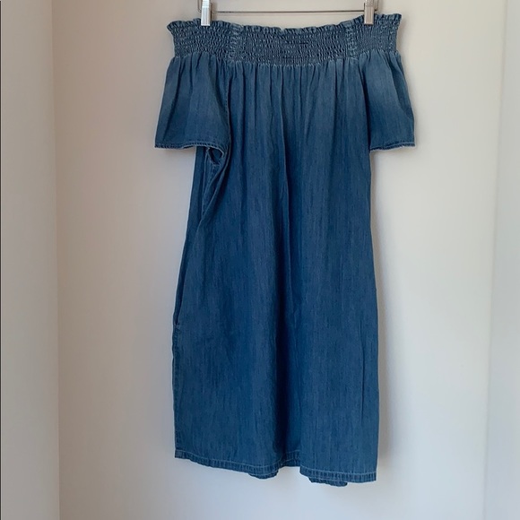 Current/Elliot off the shoulder chambray dress - Picture 2 of 3